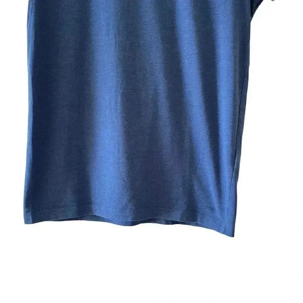 Mavi Navy V-Neck Cotton Blend Short Sleeves Basic Women’s T-Shirt SZ M # 1513 - Picture 4 of 12